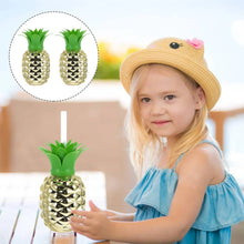 Plastic Pineapple Cups with Straw (1 Pc) - Party Favors, Hawaiian, Beach