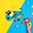 Colorful toy airplane with lights