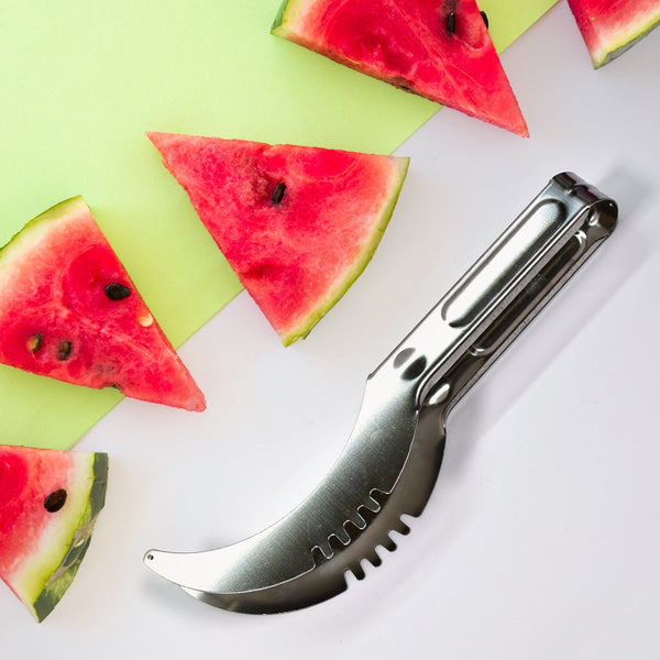 Stainless steel watermelon and cantaloupe slicer, kitchen gadget for fruit and vegetable cutting