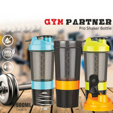 Protein shake bottle with secure lid