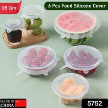 Silicone Stretch Lids, Food Cover For Freezer Microwave Oven Dishwasher Safe Fresh-Keeping Flexible Covers for Utensils, Dishes, Plates Jars, Cans, Mugs, Bowl Covers Food Safety Seal Lids (6 Pcs Set /95 Gm )