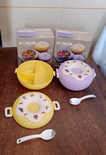 Donut Shaped Double Insulated 3 Compartment Lunch Box (1 Pc / Mix Color)